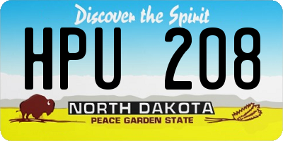 ND license plate HPU208