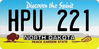 ND license plate HPU221