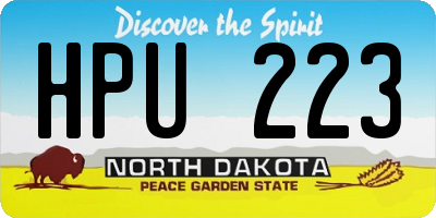 ND license plate HPU223