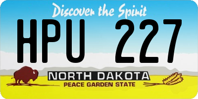 ND license plate HPU227