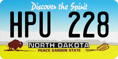 ND license plate HPU228