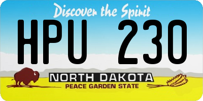 ND license plate HPU230