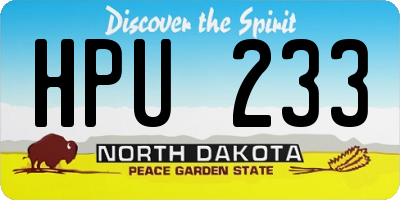 ND license plate HPU233