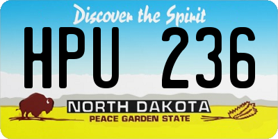 ND license plate HPU236