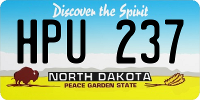 ND license plate HPU237