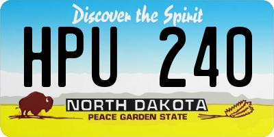 ND license plate HPU240