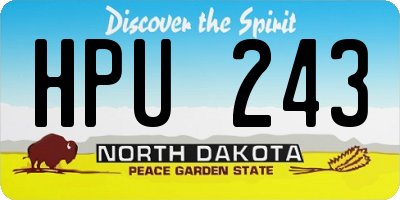ND license plate HPU243
