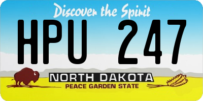 ND license plate HPU247