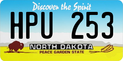 ND license plate HPU253