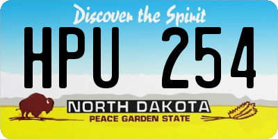 ND license plate HPU254