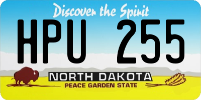 ND license plate HPU255