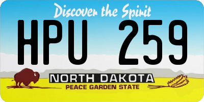ND license plate HPU259