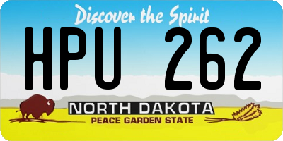 ND license plate HPU262