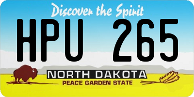 ND license plate HPU265