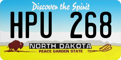 ND license plate HPU268