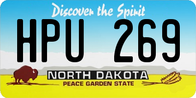 ND license plate HPU269