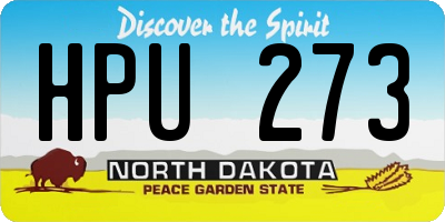 ND license plate HPU273