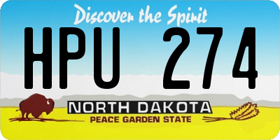 ND license plate HPU274