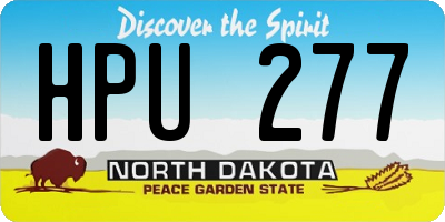 ND license plate HPU277