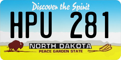 ND license plate HPU281