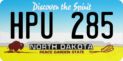 ND license plate HPU285
