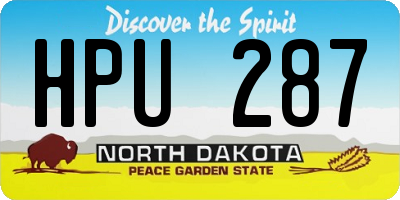 ND license plate HPU287