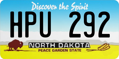 ND license plate HPU292