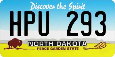 ND license plate HPU293