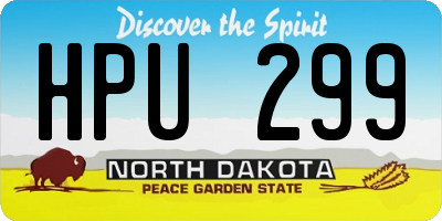 ND license plate HPU299