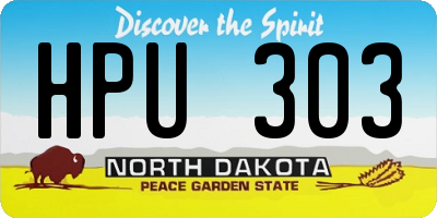 ND license plate HPU303