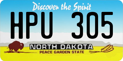 ND license plate HPU305