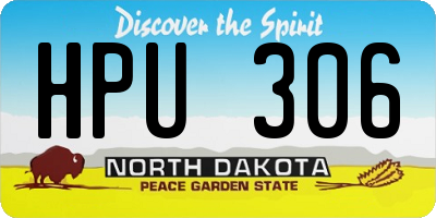 ND license plate HPU306