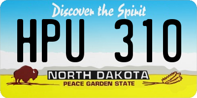 ND license plate HPU310