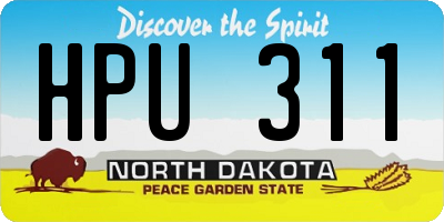 ND license plate HPU311