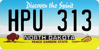 ND license plate HPU313