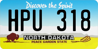 ND license plate HPU318