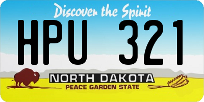 ND license plate HPU321