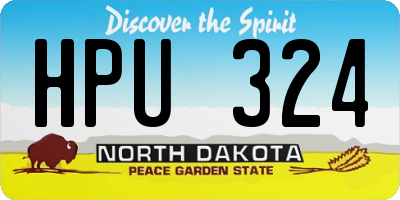 ND license plate HPU324