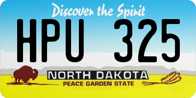 ND license plate HPU325