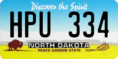 ND license plate HPU334