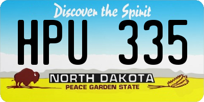 ND license plate HPU335