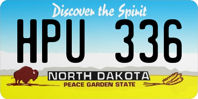 ND license plate HPU336