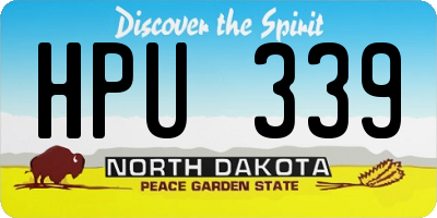 ND license plate HPU339