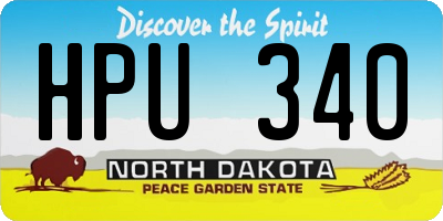 ND license plate HPU340