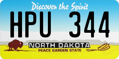 ND license plate HPU344