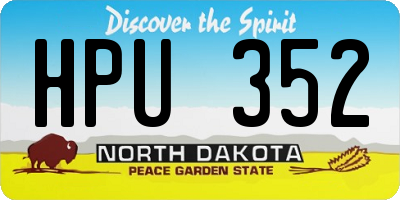 ND license plate HPU352