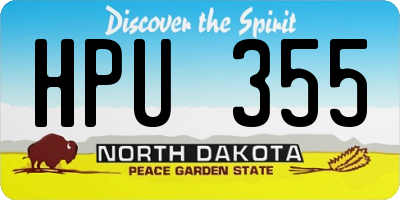 ND license plate HPU355