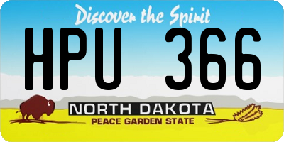 ND license plate HPU366