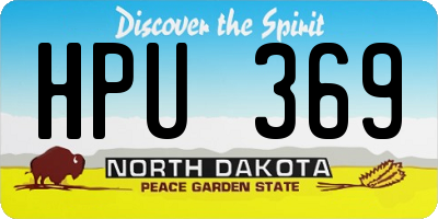ND license plate HPU369