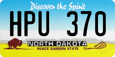 ND license plate HPU370